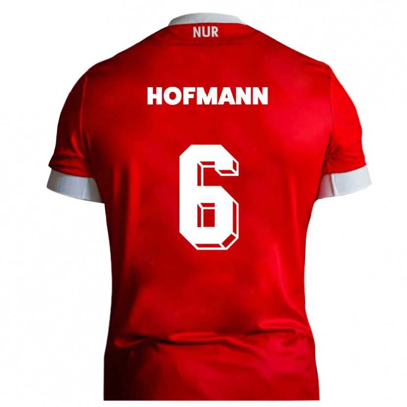 Danxen Bambino Maglia Jonas Hofmann #6 Rosso Bianco Kit Gara Home 2025/26 Maglietta
