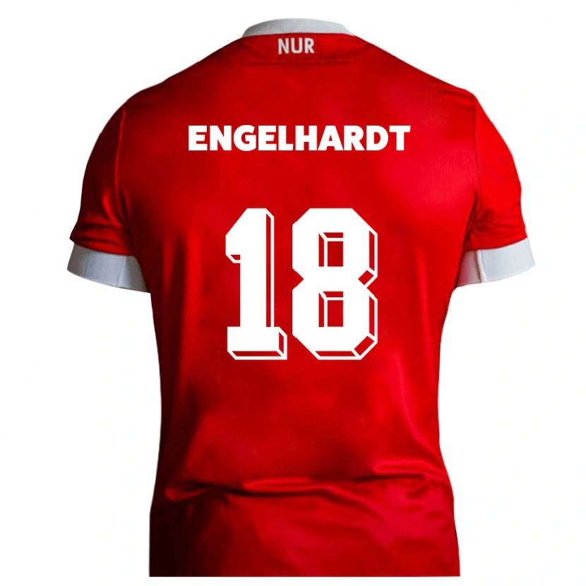 Danxen Bambino Maglia Erik Engelhardt #18 Rosso Bianco Kit Gara Home 2025/26 Maglietta