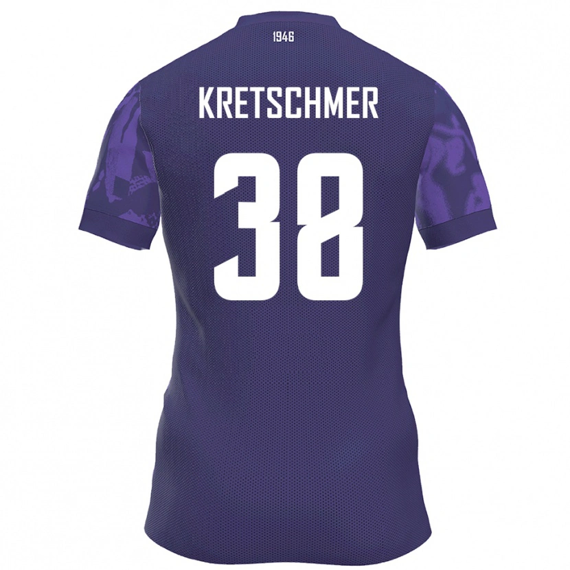 Danxen Bambino Maglia Theo Kretschmer #38 Viola Bianco Kit Gara Home 2025/26 Maglietta