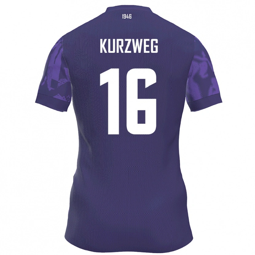 Danxen Bambino Maglia Cedric Kurzweg #16 Viola Bianco Kit Gara Home 2025/26 Maglietta