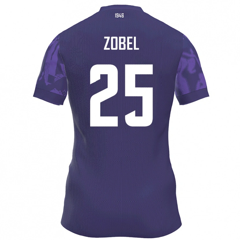 Danxen Bambino Maglia Tristan Zobel #25 Viola Bianco Kit Gara Home 2025/26 Maglietta