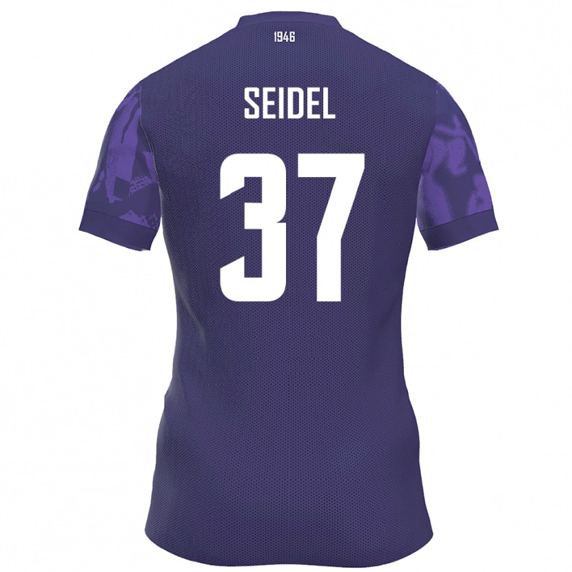 Danxen Bambino Maglia Paul Seidel #37 Viola Bianco Kit Gara Home 2025/26 Maglietta