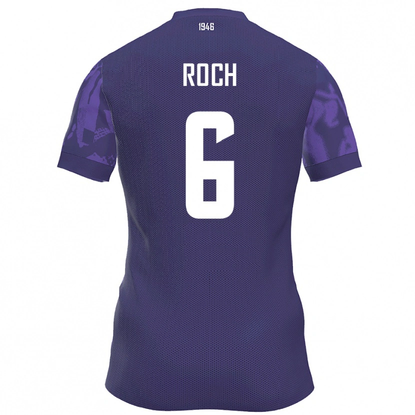 Danxen Bambino Maglia Julian Roch #6 Viola Bianco Kit Gara Home 2025/26 Maglietta