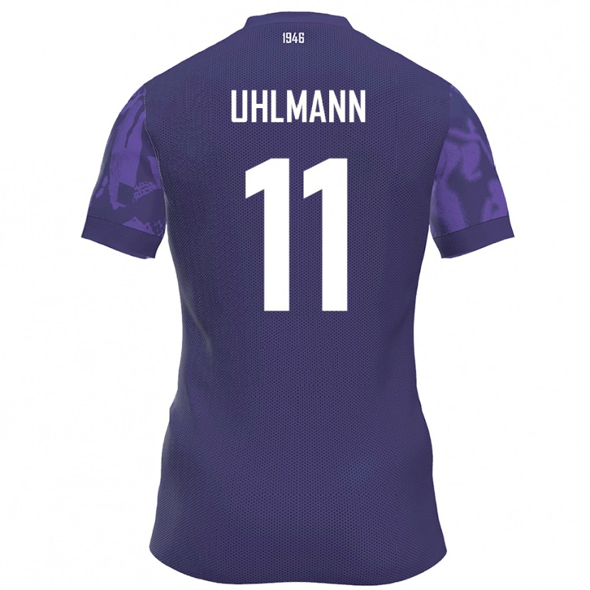 Danxen Bambino Maglia Eric Uhlmann #11 Viola Bianco Kit Gara Home 2025/26 Maglietta