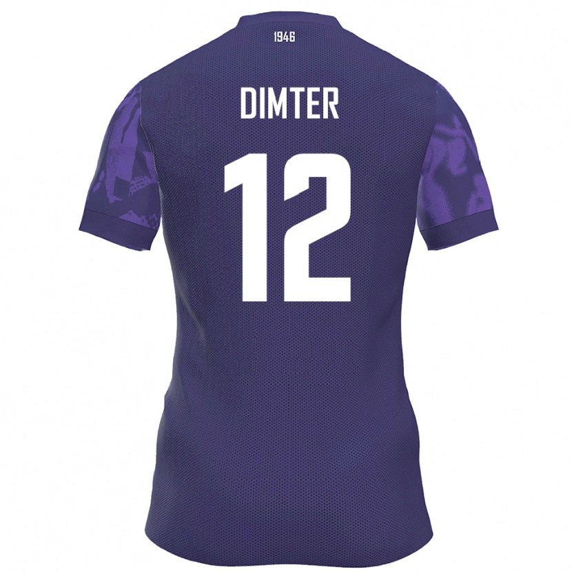 Danxen Bambino Maglia Noel Dimter #12 Viola Bianco Kit Gara Home 2025/26 Maglietta
