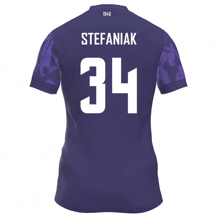 Danxen Bambino Maglia Marvin Stefaniak #34 Viola Bianco Kit Gara Home 2025/26 Maglietta