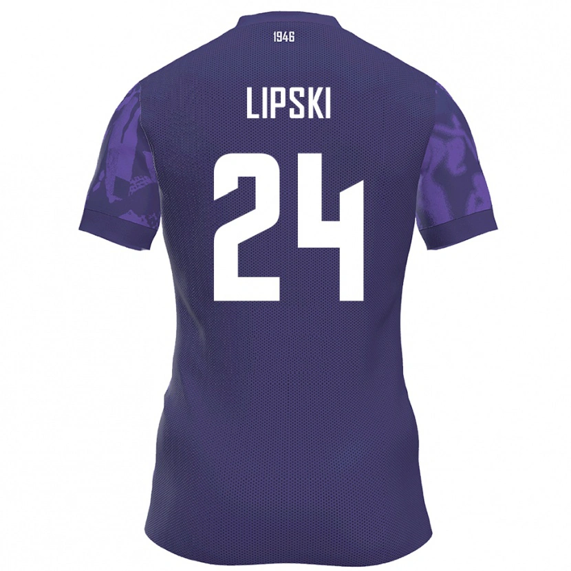 Danxen Bambino Maglia Yarin Lipski #24 Viola Bianco Kit Gara Home 2025/26 Maglietta
