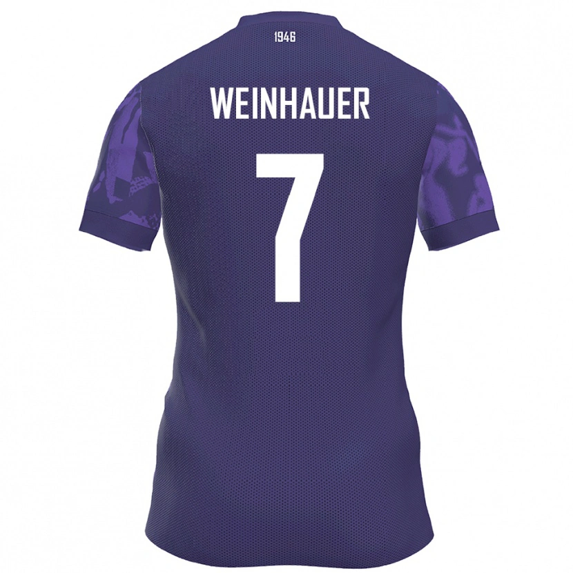 Danxen Bambino Maglia Erik Weinhauer #7 Viola Bianco Kit Gara Home 2025/26 Maglietta