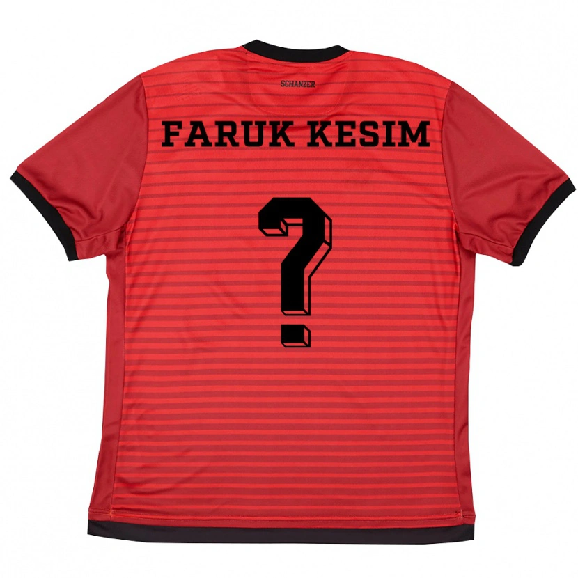 Danxen Bambino Maglia Efkan Faruk Kesim #0 Rosso Nero Kit Gara Home 2025/26 Maglietta