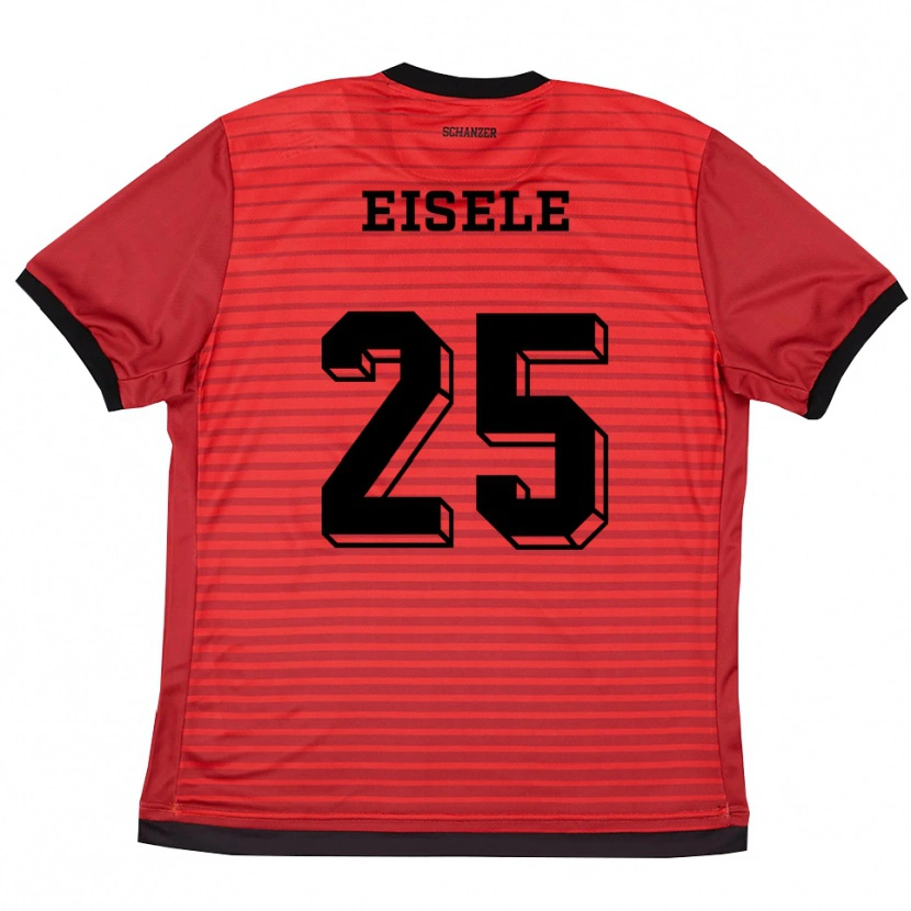 Danxen Bambino Maglia Kai Eisele #25 Rosso Nero Kit Gara Home 2025/26 Maglietta