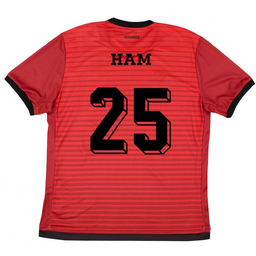 Danxen Bambino Maglia Micah Ham #25 Rosso Nero Kit Gara Home 2025/26 Maglietta