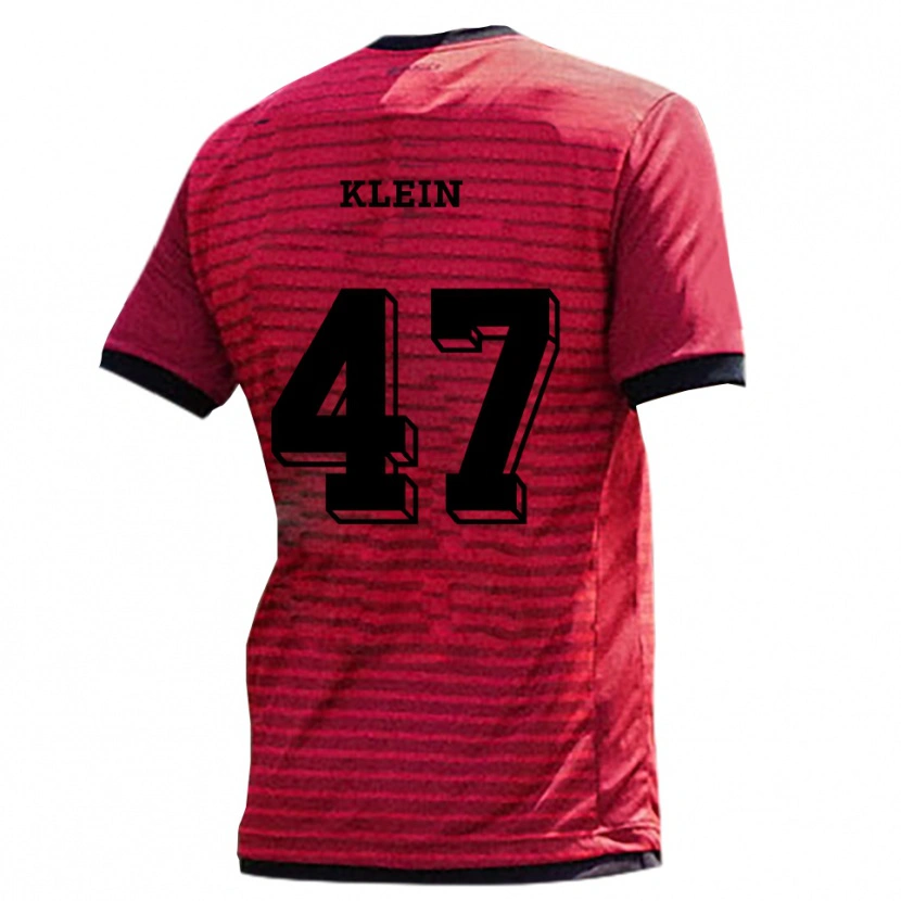 Danxen Bambino Maglia David Klein #47 Rosso Nero Kit Gara Home 2025/26 Maglietta