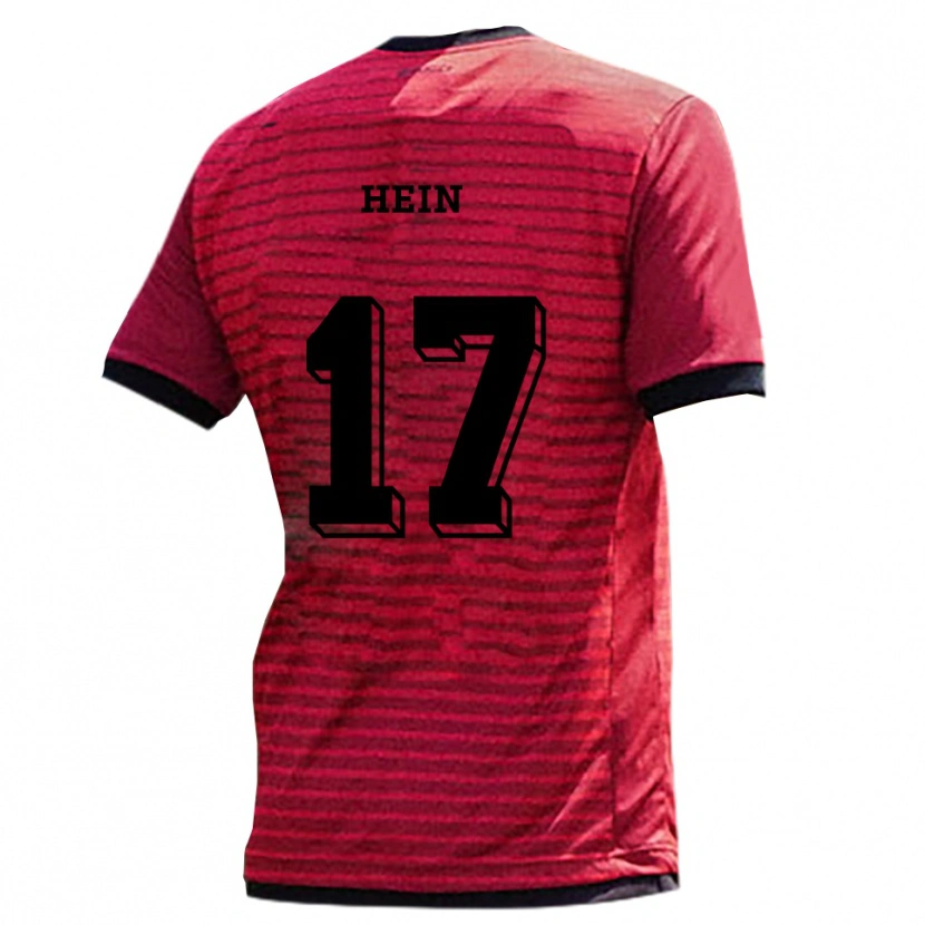 Danxen Bambino Maglia Leonie Hein #17 Rosso Nero Kit Gara Home 2025/26 Maglietta