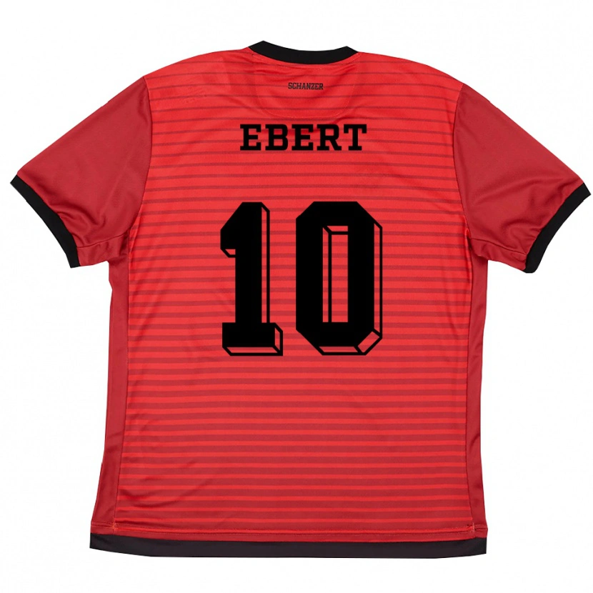 Danxen Bambino Maglia Lisa Ebert #10 Rosso Nero Kit Gara Home 2025/26 Maglietta