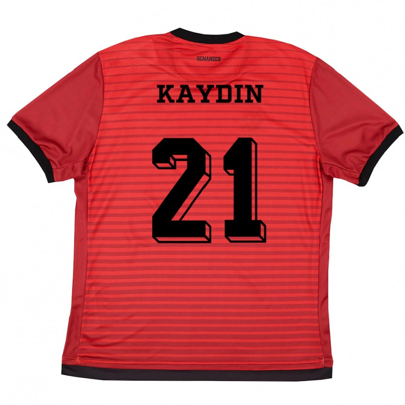 Danxen Bambino Maglia Malik Kaydin #21 Rosso Nero Kit Gara Home 2025/26 Maglietta