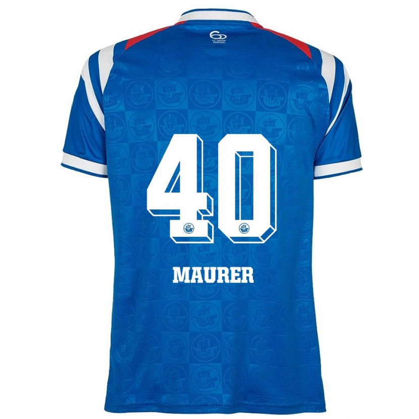Danxen Bambino Maglia Erik Maurer #40 Blu Bianco Rosso Kit Gara Home 2025/26 Maglietta
