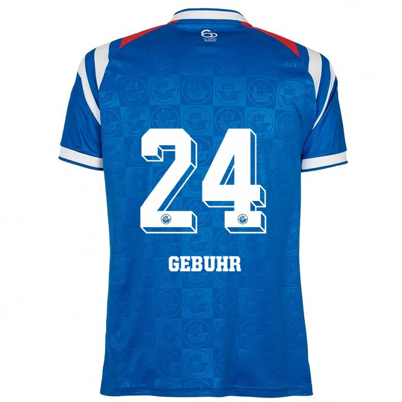 Danxen Bambino Maglia Dario Gebuhr #24 Blu Bianco Rosso Kit Gara Home 2025/26 Maglietta