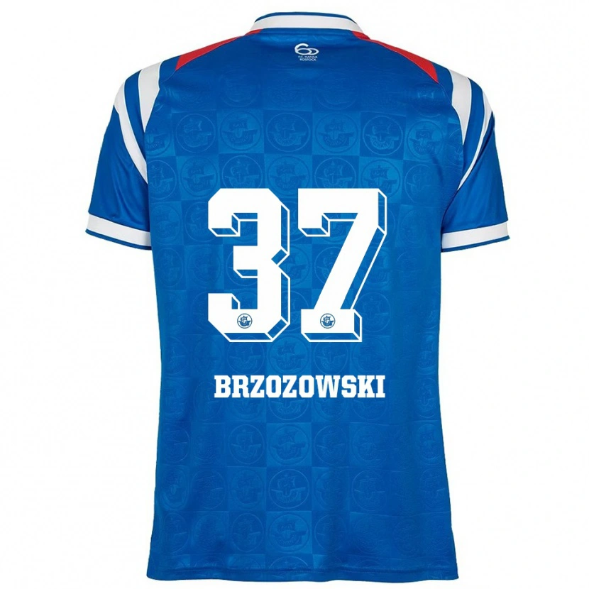 Danxen Bambino Maglia Milosz Brzozowski #37 Blu Bianco Rosso Kit Gara Home 2025/26 Maglietta