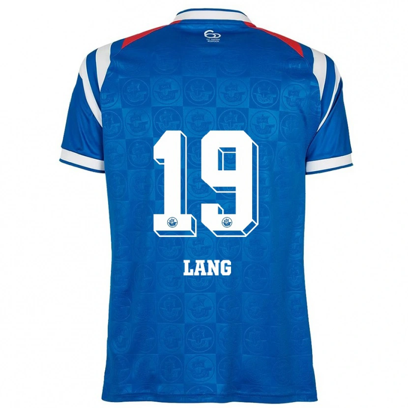 Danxen Bambino Maglia Finn-Ole Lang #19 Blu Bianco Rosso Kit Gara Home 2025/26 Maglietta