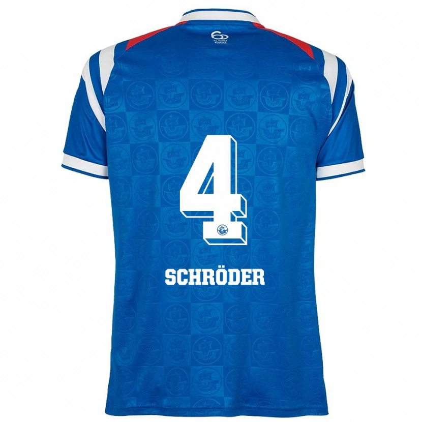 Danxen Bambino Maglia Lisa Schröder #4 Blu Bianco Rosso Kit Gara Home 2025/26 Maglietta