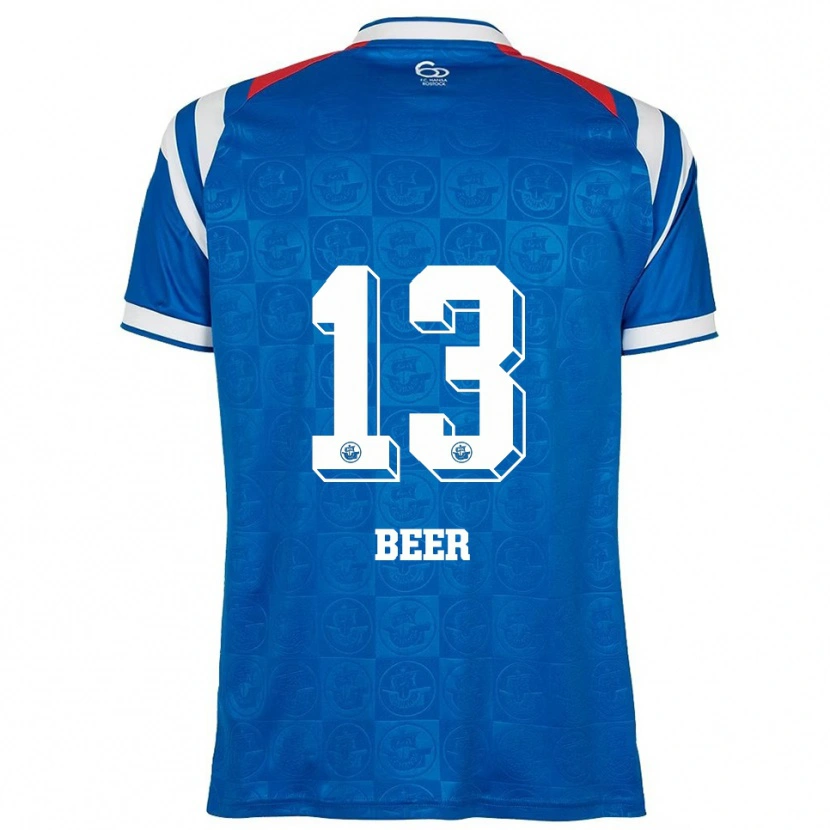 Danxen Bambino Maglia Darian Beer #13 Blu Bianco Rosso Kit Gara Home 2025/26 Maglietta
