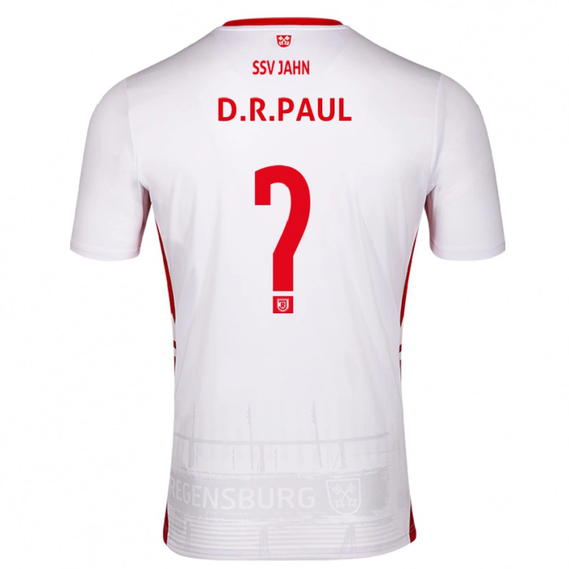 Danxen Bambino Maglia David Rodríguez Paul #0 Bianco Rosso Kit Gara Home 2025/26 Maglietta