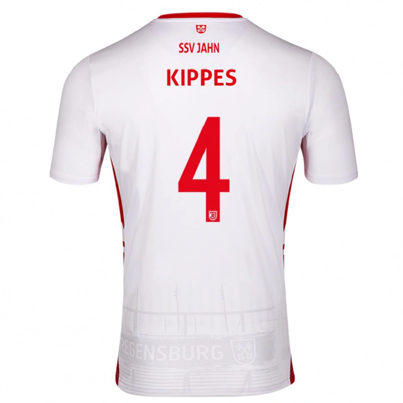 Danxen Bambino Maglia Ben Kippes #4 Bianco Rosso Kit Gara Home 2025/26 Maglietta