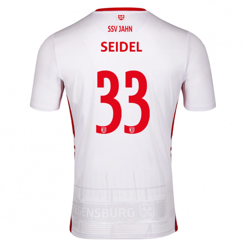 Danxen Bambino Maglia Nick Seidel #33 Bianco Rosso Kit Gara Home 2025/26 Maglietta