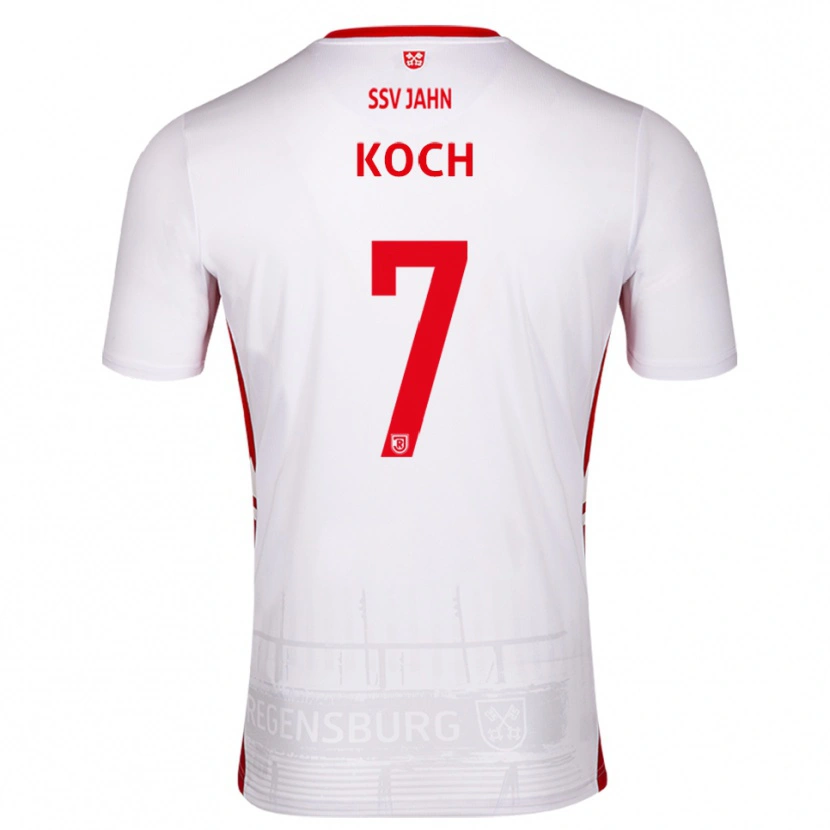 Danxen Bambino Maglia Christian Koch #7 Bianco Rosso Kit Gara Home 2025/26 Maglietta