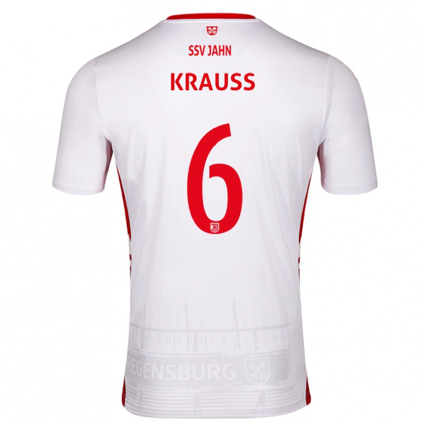 Danxen Bambino Maglia Jakob Krauss #6 Bianco Rosso Kit Gara Home 2025/26 Maglietta