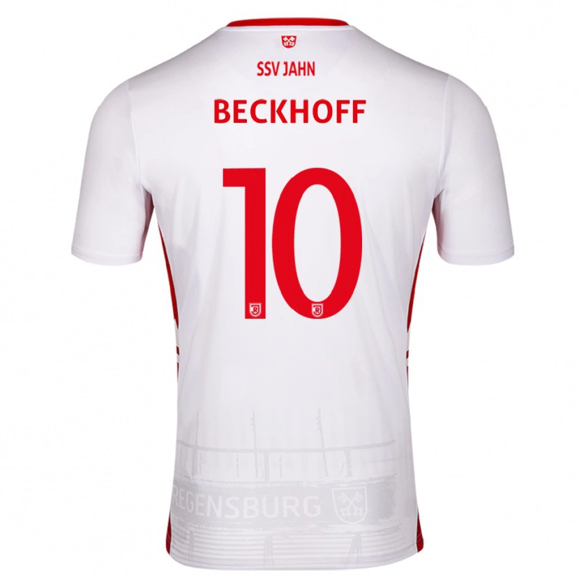 Danxen Bambino Maglia Phil Beckhoff #10 Bianco Rosso Kit Gara Home 2025/26 Maglietta