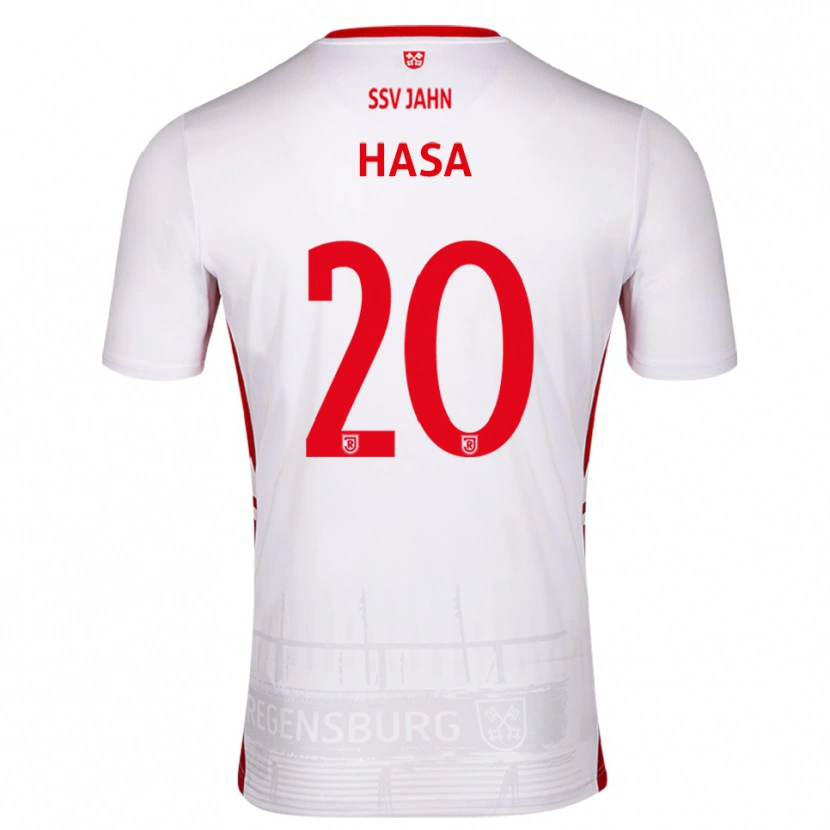 Danxen Bambino Maglia Samuel Hasa #20 Bianco Rosso Kit Gara Home 2025/26 Maglietta