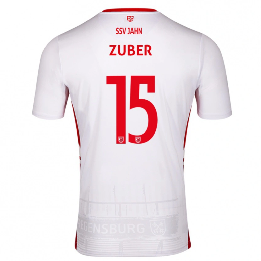 Danxen Bambino Maglia Samuel Zuber #15 Bianco Rosso Kit Gara Home 2025/26 Maglietta