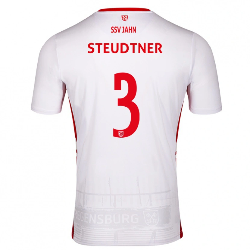 Danxen Bambino Maglia Raphael Steudtner #3 Bianco Rosso Kit Gara Home 2025/26 Maglietta