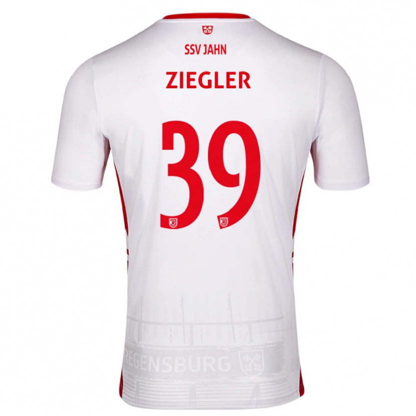 Danxen Bambino Maglia Fabian Ziegler #39 Bianco Rosso Kit Gara Home 2025/26 Maglietta