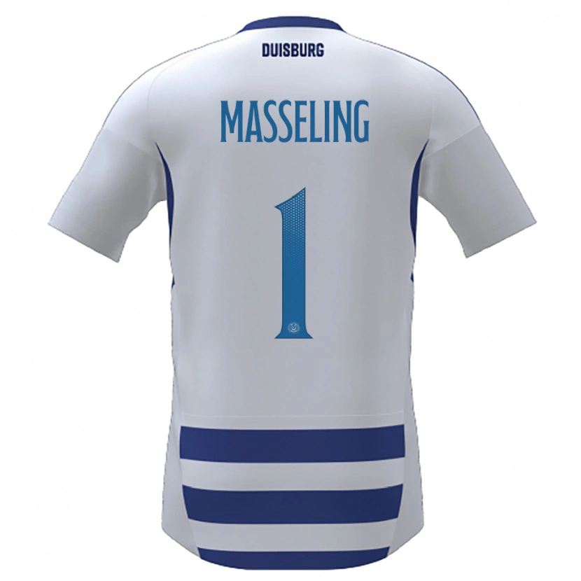Danxen Bambino Maglia Jihan Masseling #1 Bianco Blu Kit Gara Home 2025/26 Maglietta