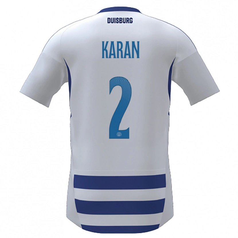Danxen Bambino Maglia Mikail Karan #2 Bianco Blu Kit Gara Home 2025/26 Maglietta