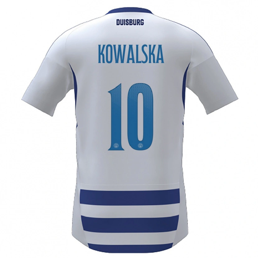 Danxen Bambino Maglia Darren Kowalska #10 Bianco Blu Kit Gara Home 2025/26 Maglietta