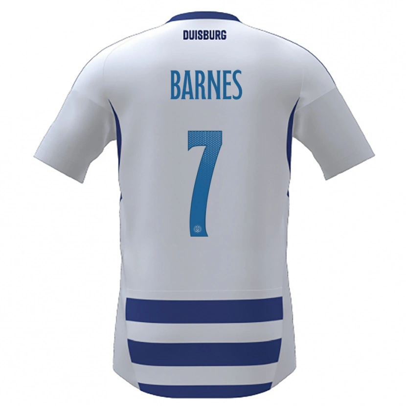 Danxen Bambino Maglia Sejoba Barnes #7 Bianco Blu Kit Gara Home 2025/26 Maglietta