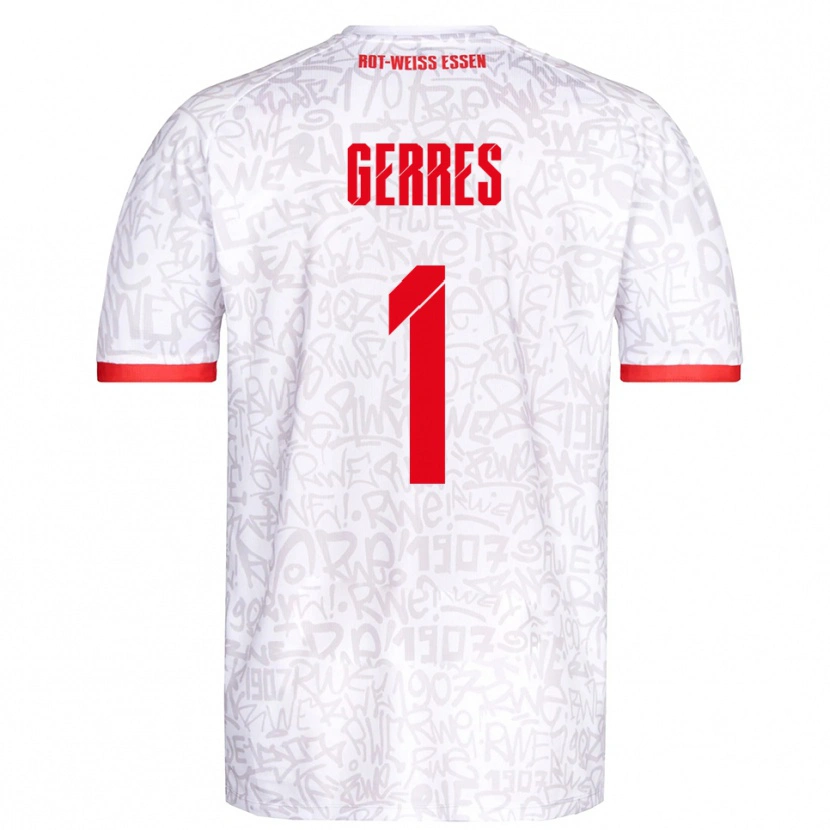 Danxen Bambino Maglia Romero Gerres #1 Bianco Rosso Kit Gara Home 2025/26 Maglietta