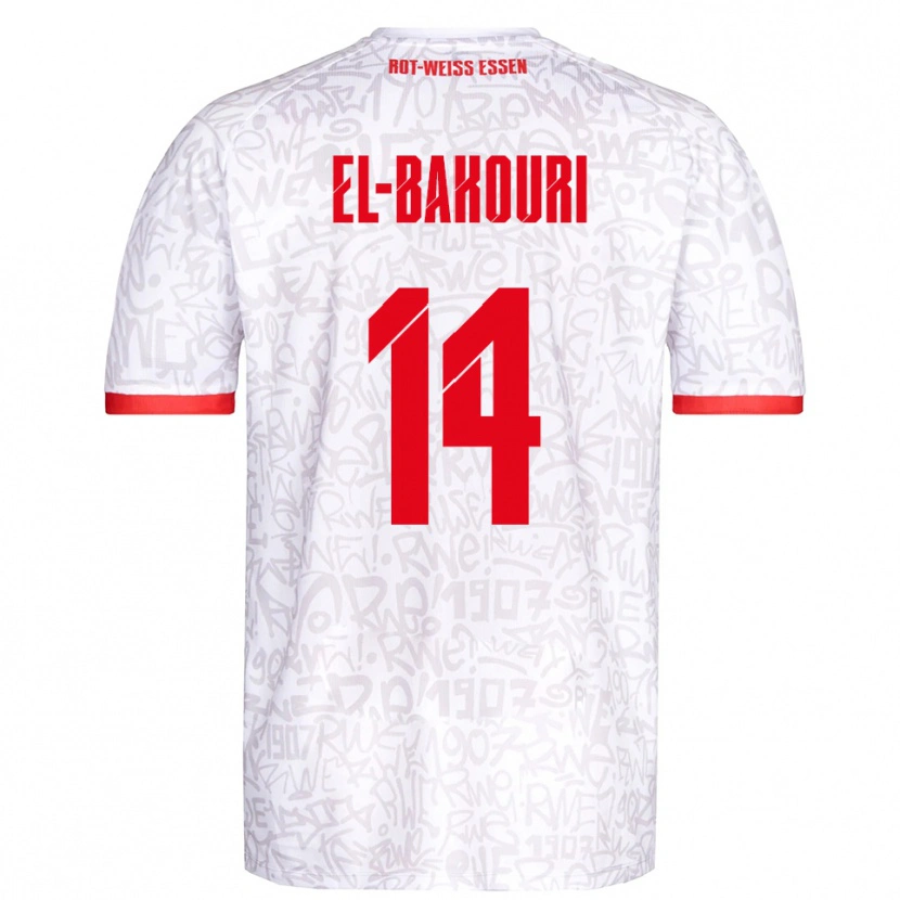 Danxen Bambino Maglia Ibrahim El-Bakouri #14 Bianco Rosso Kit Gara Home 2025/26 Maglietta