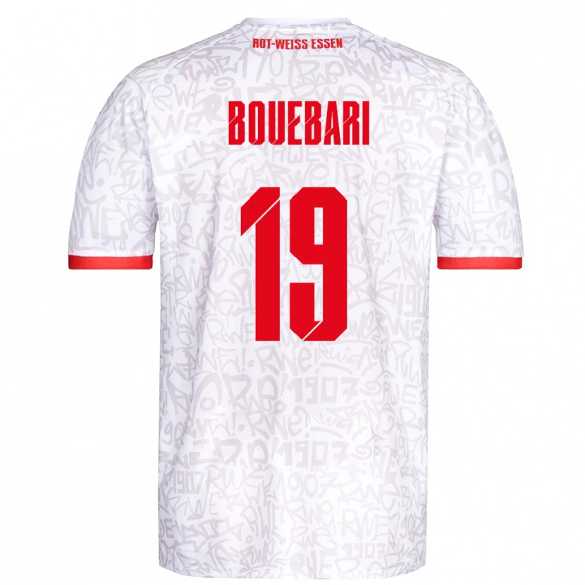 Danxen Bambino Maglia Franci Bouebari #19 Bianco Rosso Kit Gara Home 2025/26 Maglietta