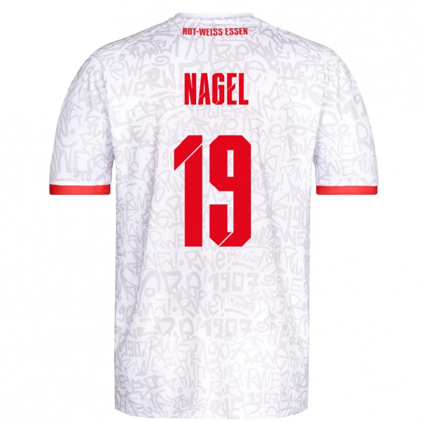Danxen Bambino Maglia Kjell-Luan Nagel #19 Bianco Rosso Kit Gara Home 2025/26 Maglietta