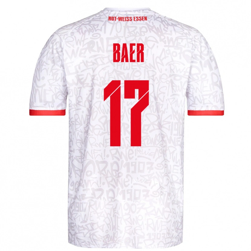 Danxen Bambino Maglia Luca Baer #17 Bianco Rosso Kit Gara Home 2025/26 Maglietta