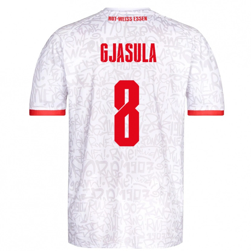 Danxen Bambino Maglia Klaus Gjasula #8 Bianco Rosso Kit Gara Home 2025/26 Maglietta
