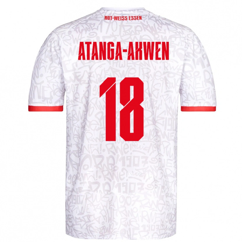 Danxen Bambino Maglia Randy-Tamufor Atanga-Akwen #18 Bianco Rosso Kit Gara Home 2025/26 Maglietta