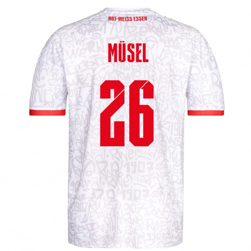 Danxen Bambino Maglia Torben Müsel #26 Bianco Rosso Kit Gara Home 2025/26 Maglietta