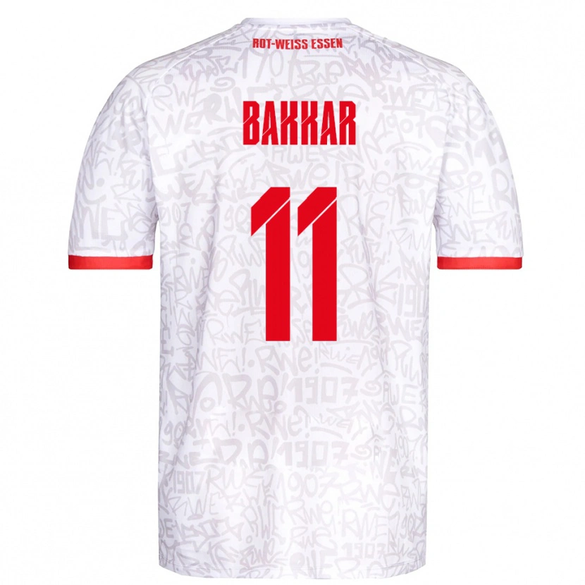 Danxen Bambino Maglia Baraa Bakkar #11 Bianco Rosso Kit Gara Home 2025/26 Maglietta