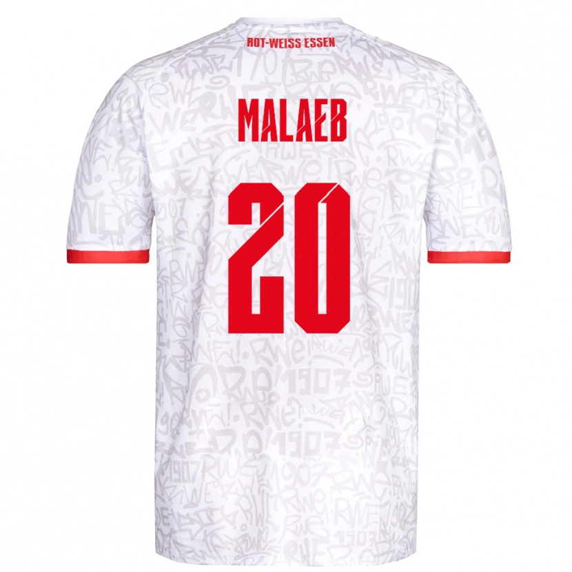 Danxen Bambino Maglia Rami Malaeb #20 Bianco Rosso Kit Gara Home 2025/26 Maglietta