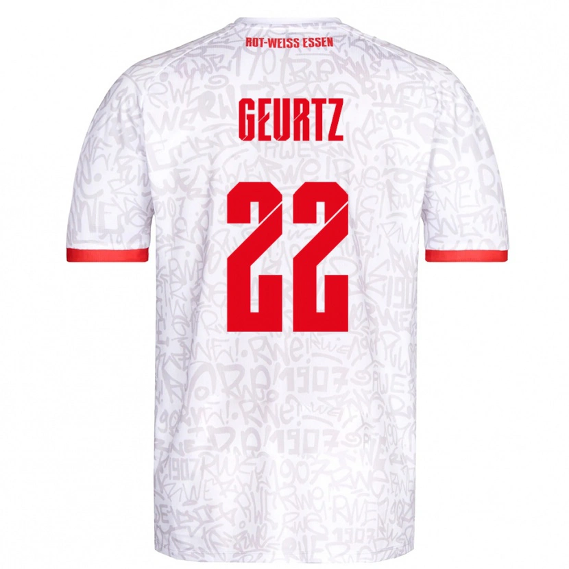 Danxen Bambino Maglia Jan-Luca Geurtz #22 Bianco Rosso Kit Gara Home 2025/26 Maglietta